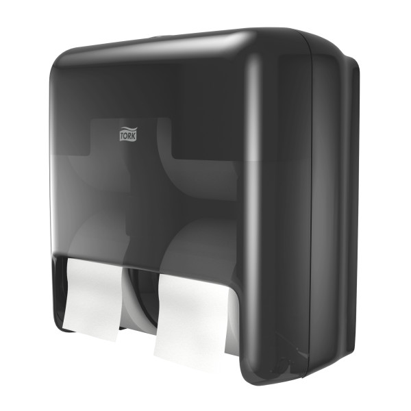 Tork Optiserve T7 Toliet Paper Disp Black 4-Roll Coreless Vertical