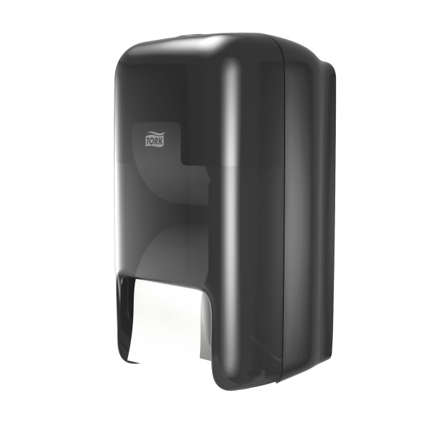 Tork OptiServe T7 Toliet Paper Disp Black 2-Roll Coreless Vertical