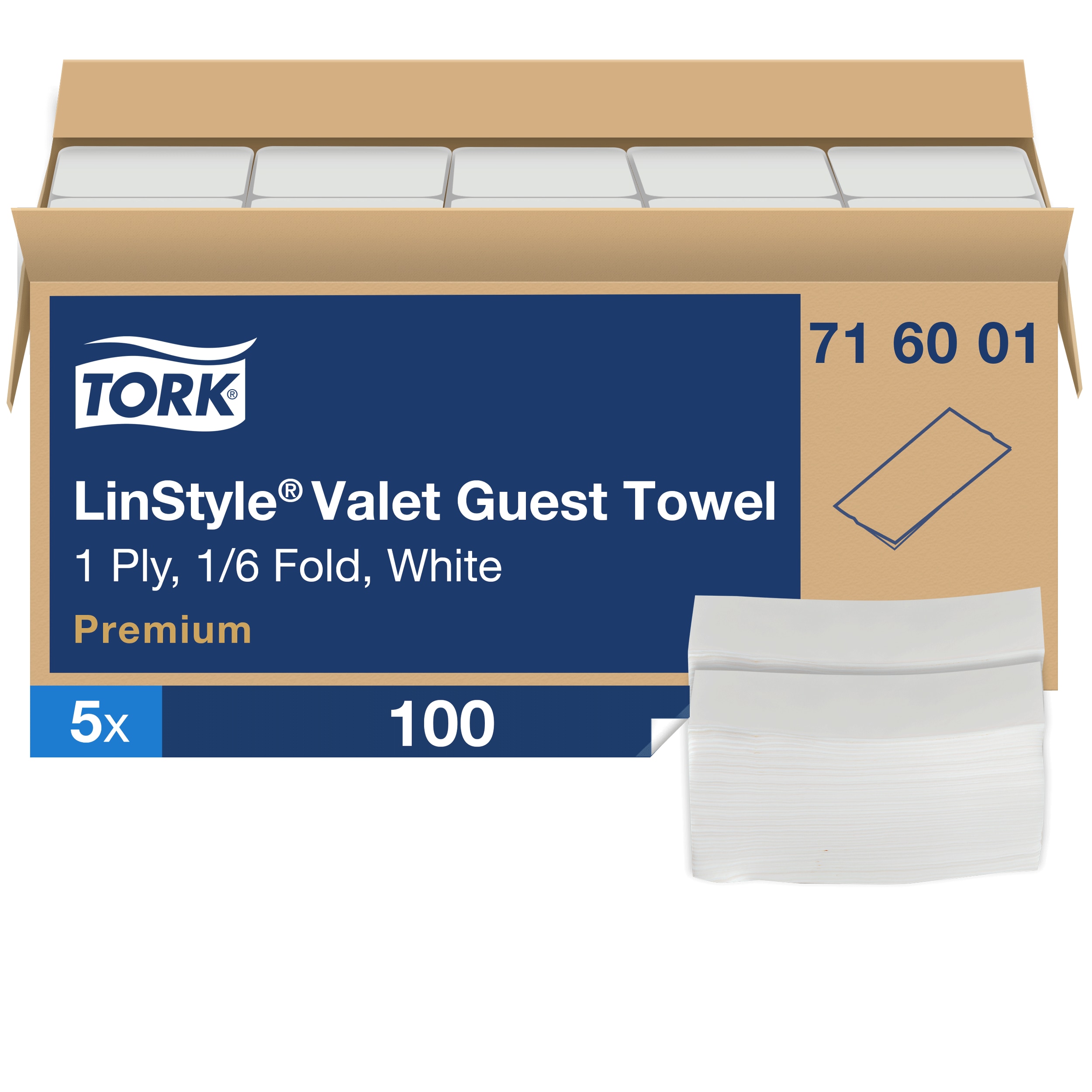 Tork LinStyle Valet Guest Towel White 1/6 Fold Napkin Refill