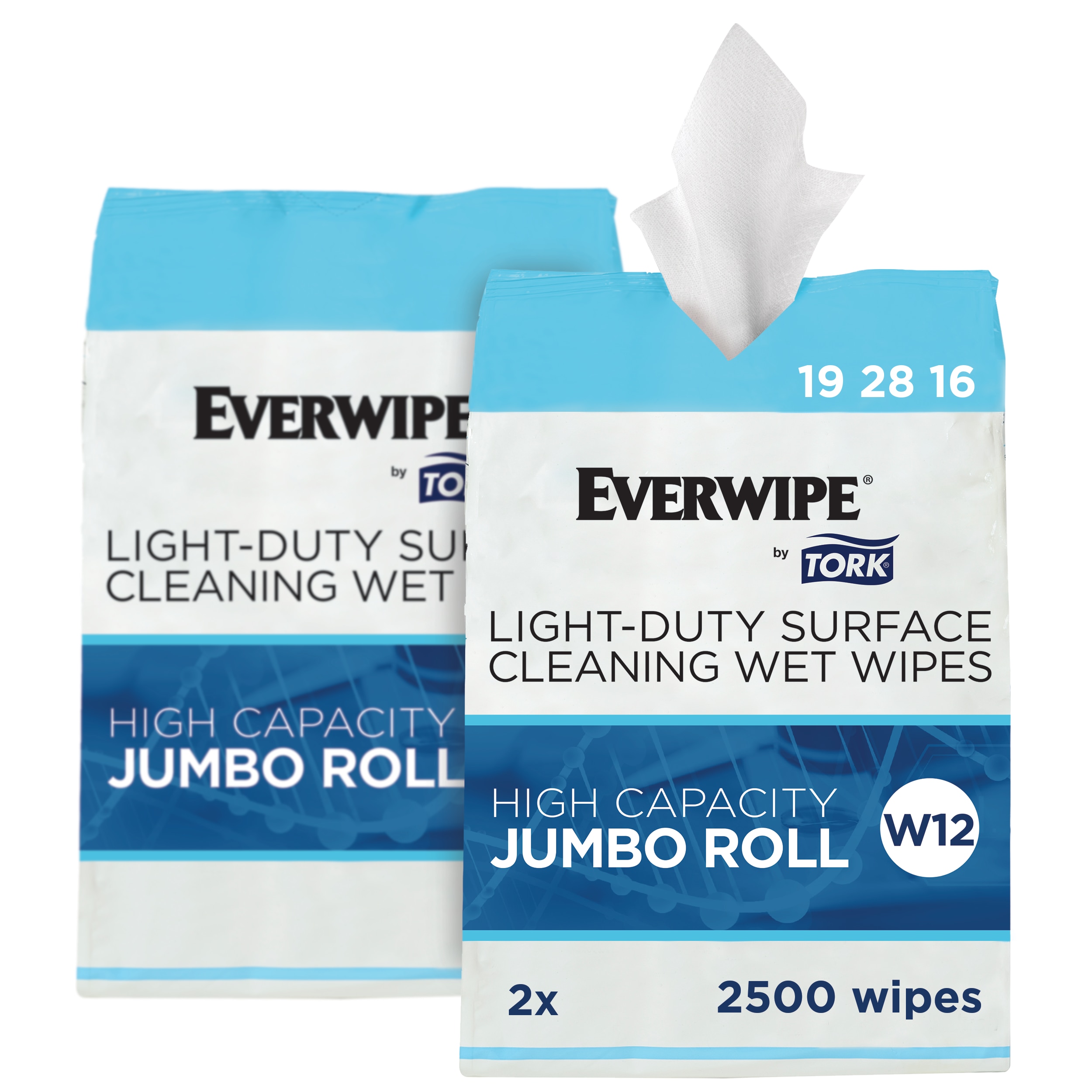 Everwipe Surface Cleaning Wet Wipes White W12 Jumbo Rolls 2500 Wipes