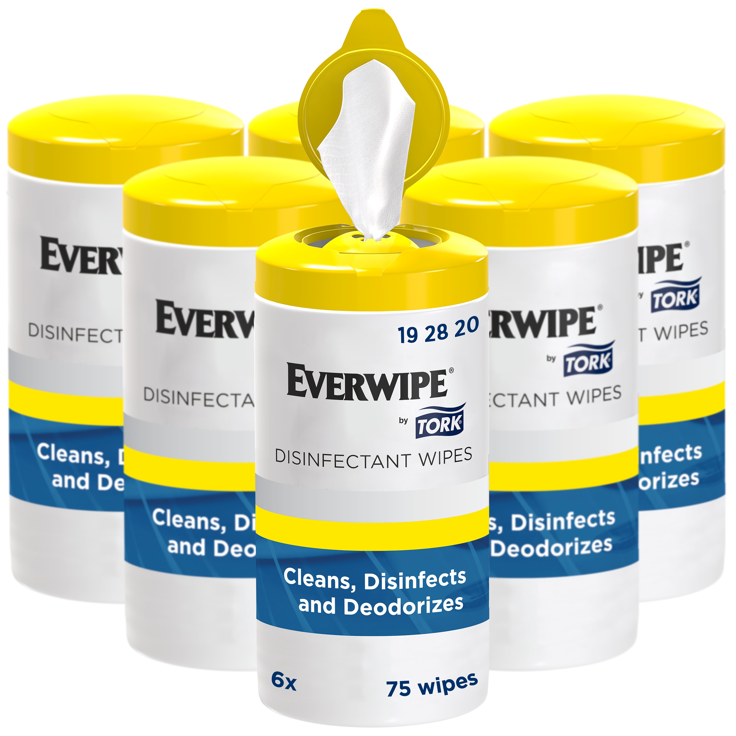 Everwipe Tork Disinfectant Wipe Canister , White 75 Wipes