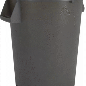 Round Waste Bin Trash Container Gray, 32 Gal, LLDPE