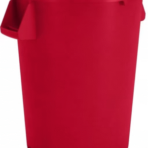 Round Waste Bin Trash Container Red, 32 Gal, LLDPE