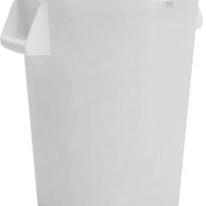Round Waste Bin Trash Container White, 32 Gal, LLDPE