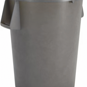Round Waste Bin Trash Container Gray, 55 Gal, LLDPE