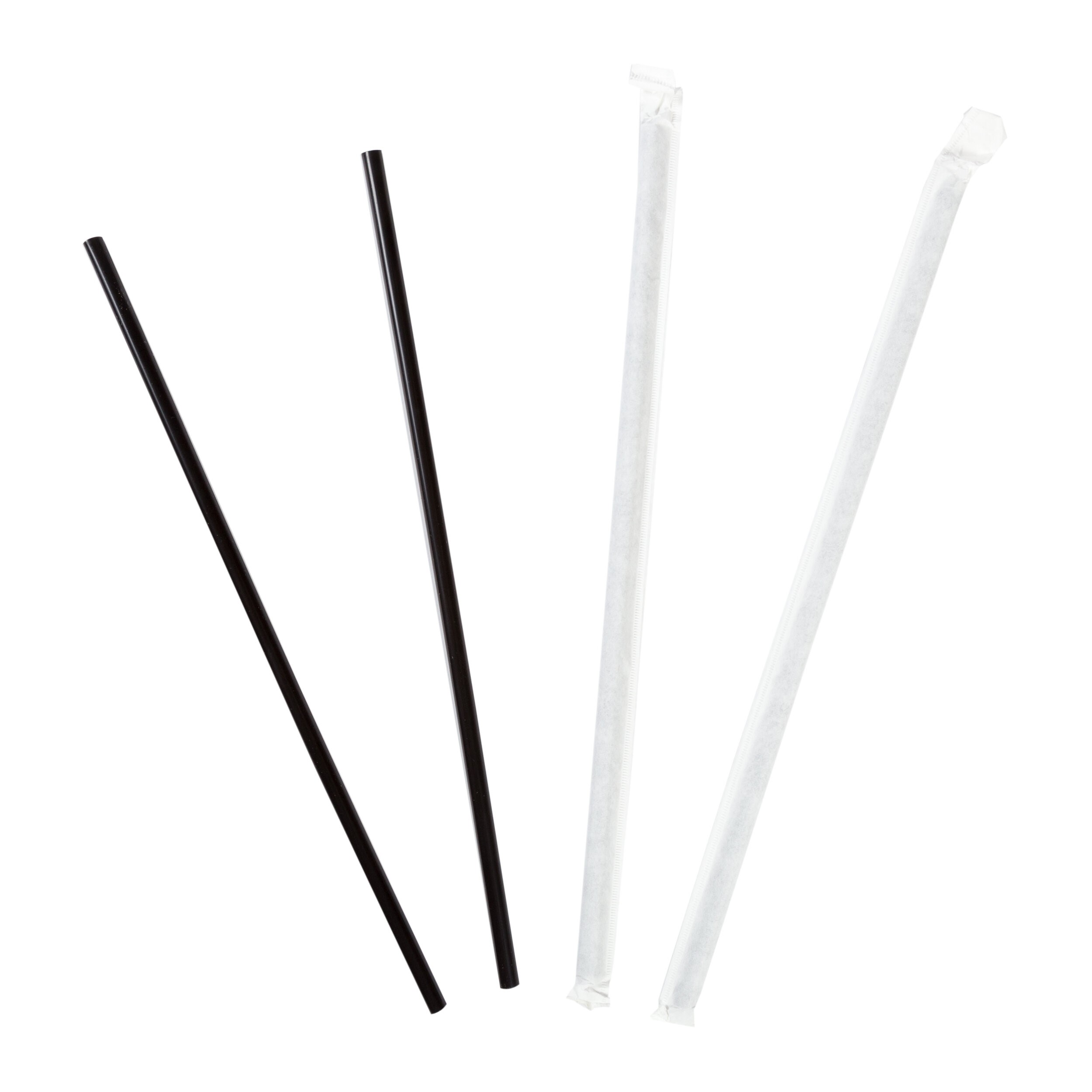 Jumbo Paper Wrapped Straw 10.25 inch, Black
