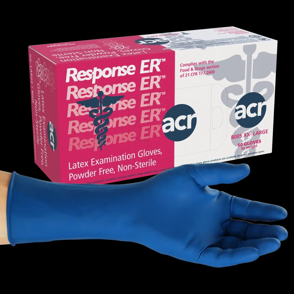 PF Response ER Gloves XX-Large, Blue, Latex