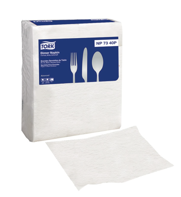Extra Soft Dinner Napkins White, 1/4 Fold, 3-Ply