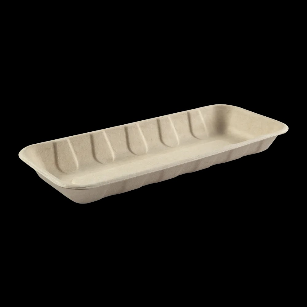 Natural Molded Fiber Tray  10.25" x 4.38" x 1"