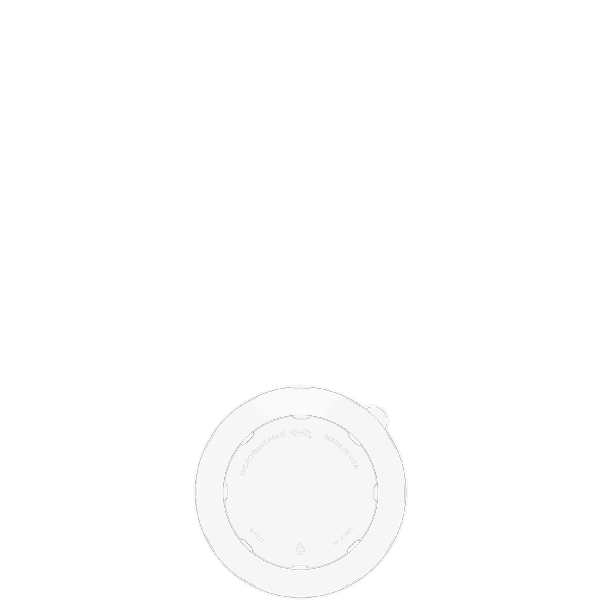 PP Plastic Round Flat Lid 24-32 oz, Clear
