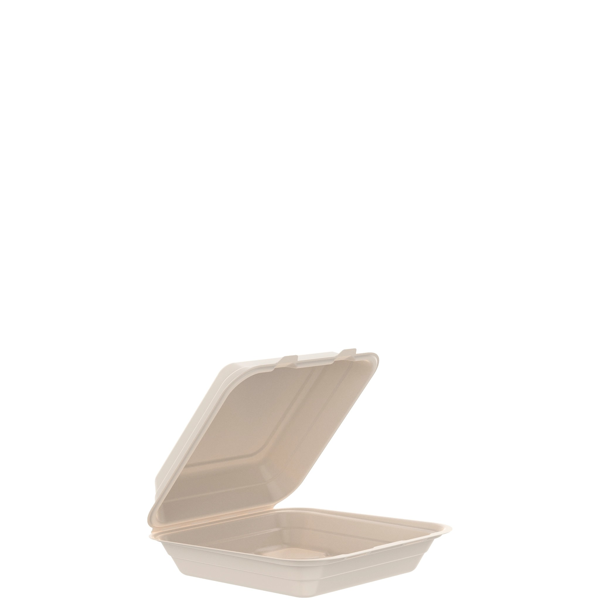 PFAS-Free Fiber Hinged Container 9 inch, Natural