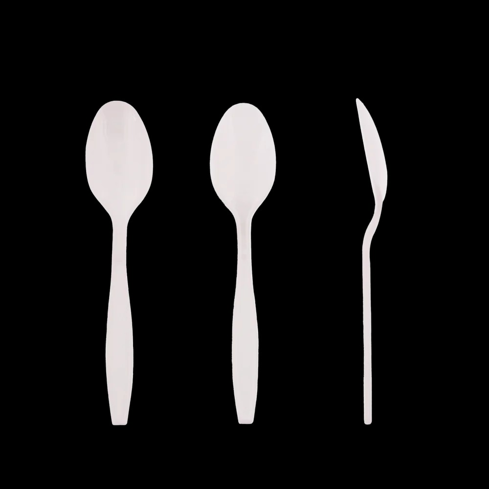Heavy-Weight Teaspoons 6" White , Polystyrene