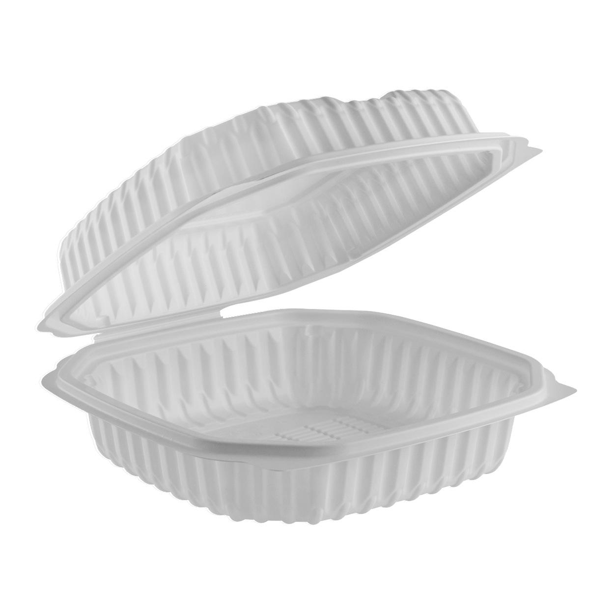 Nature's Best Hinged Container 9" x 9" Natural MFPP 1 Compartment