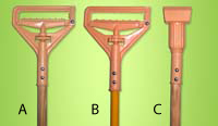 Janitor Plastic Jaw Clamp Wood Handle 1-1/8" x 60"
