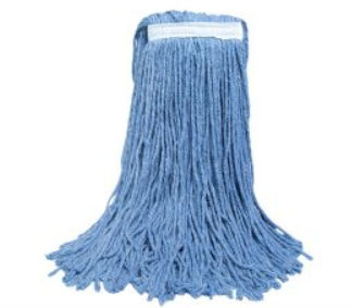 Blue Cotton Cut End Mop 24oz  Blue Blended w/White Mop Tape