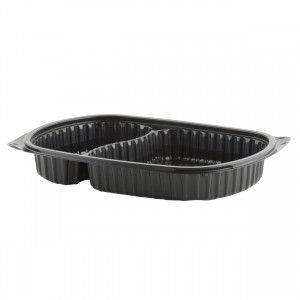 Black 2-Compartment Platter MicroRaves
