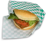 Paper Wrap & Basket Liner Green Checkers 12" X 12"