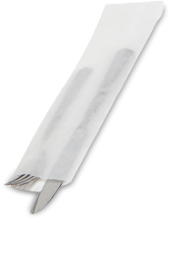 Silverware Bag White 2.75" X 10"