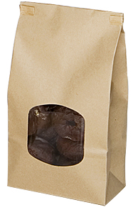 2 lb. Stand Up Window Bakery Bag Natural 6" X 2.75" X 9.5"
