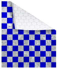 Foil/Paper Honeycomb Insulated Wrap Blue Checkers 10.5" X 13"