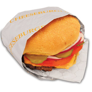 Foil/Paper Honeycomb Insulated Wrap "Cheeseburger" Print 10.5" X 14"