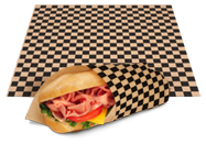 EcoCraft Grease Resistant Wrap Natural / Black Checkers 12" X 12"