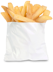 PB3 Grease Resistant Fry Bag White 4.5" X 3.5"