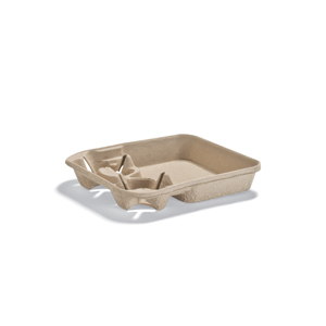 Flow 2 Cup carrier w/food tray 9.75"x8.4"x1.6" Pulp