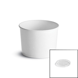 12oz Poly-Coated Food Container Combo Pack Plastic Lid