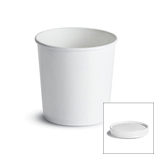 16oz Food container tall white w/vented paper lid