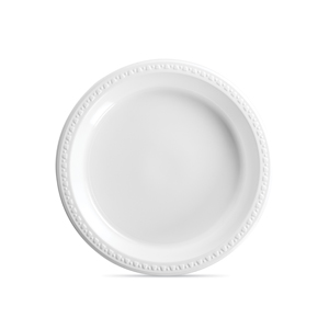 10.25" White plate Heavy Weight plastic