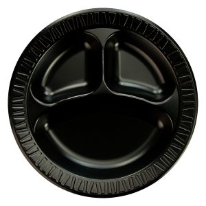 Quite Classic Laminated Plate 10 1/4  Black 3  Compartment