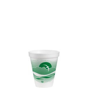 Horizon Foam Cup 12oz White w/ Forest Green Print
