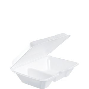 Foam All Purpose Hinged Container 2-Comp Perf 9 1/4 x 6 3/8 x 2 7/8
