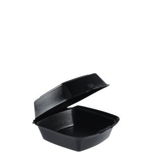 Foam Hinged (Non-Perf) 6" Large Sandwh 5 7/8 x 6 x 3 Black