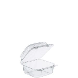 Staylock Square Hinged Container 5" deep Clear 5 1/4 x 5 5/8 x 3 1/4