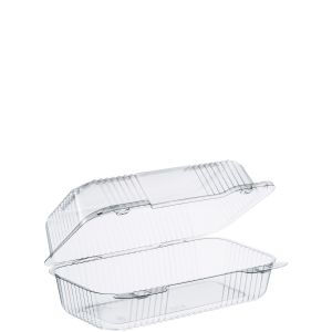 Staylock Oblong Hinged Container 9" Med  Clear  9 x 5 3/8 x 3 1/2