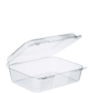 Staylock Oblong Hinged Container 10.5" Clear  10.5 x 8-5/8 x 3-3/4