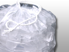 10 lb Printed Ice Bag w/ Drawstring Clear 12" X 19" 1.35 Mil