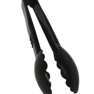 Essentials Heavy Duty Tongs Black, 6", Scalloped Edge