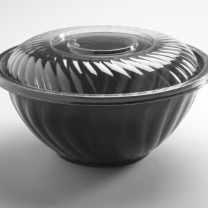 PrepServe PET Round Bowl Black 160 oz. 12"