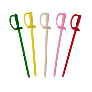 Plastic Sword Pick Assorted Colors 3.25"