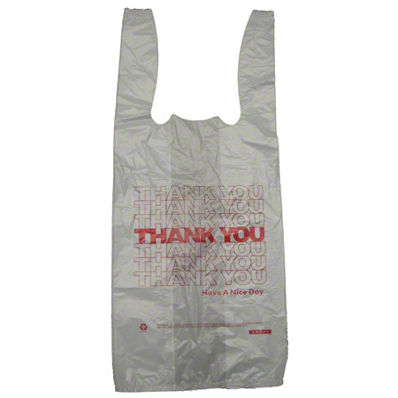 10x5x19 THK YOU  White T-Shirt Bag