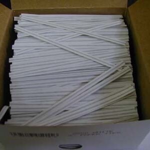 4" x 3/16" White Twist Tie Paper with Single Wire
