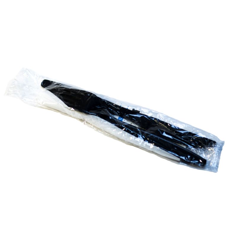 Heavy Weight Cutlery Kit PS Black Fork Teaspoon Knife S&P Napkin