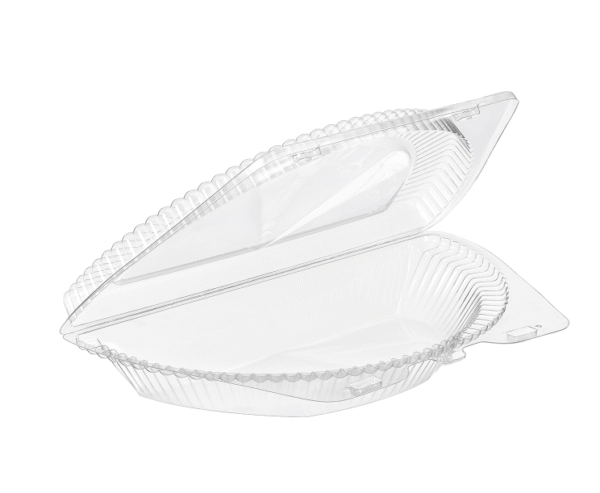 Clear Hinged 1/2 of 10" Pie Cont 10.69" x 6.5" x 2.31"