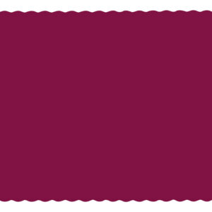 Scallop Edge Linen Emboss Placemat Burgundy Economy 9.5" X 13.5"