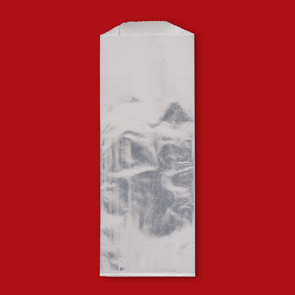 Foil Hot Dog Bag 3 1/2" x 1 1/2" x 8 3/4" Plain