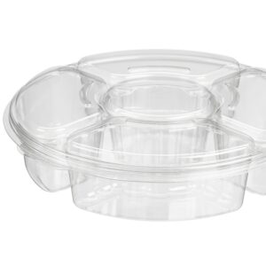 Party Platter 115oz 13" x 3.25" 4 Comp w/Dip holder and Lid