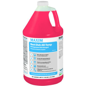 Maxim Best Dish ALL-Temp Detergent 1 Gallon, No Scent, MW3234